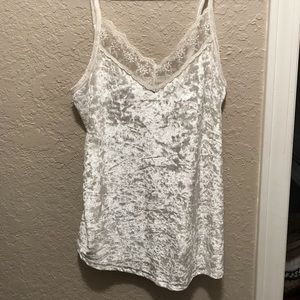 Velvet With Lace Embroidery Tank